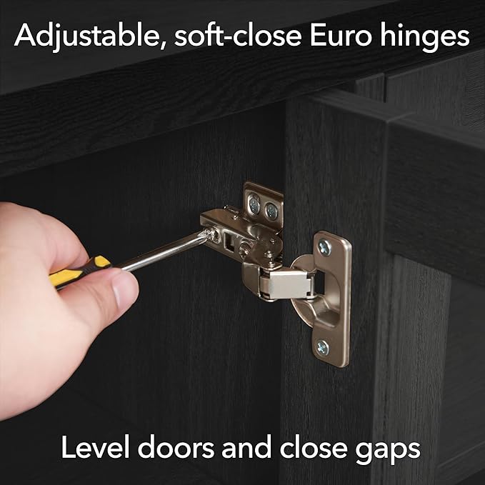 Henn&Hart 32" Wide Rectangular Accent Cabinet in Natural Black, - Image 10