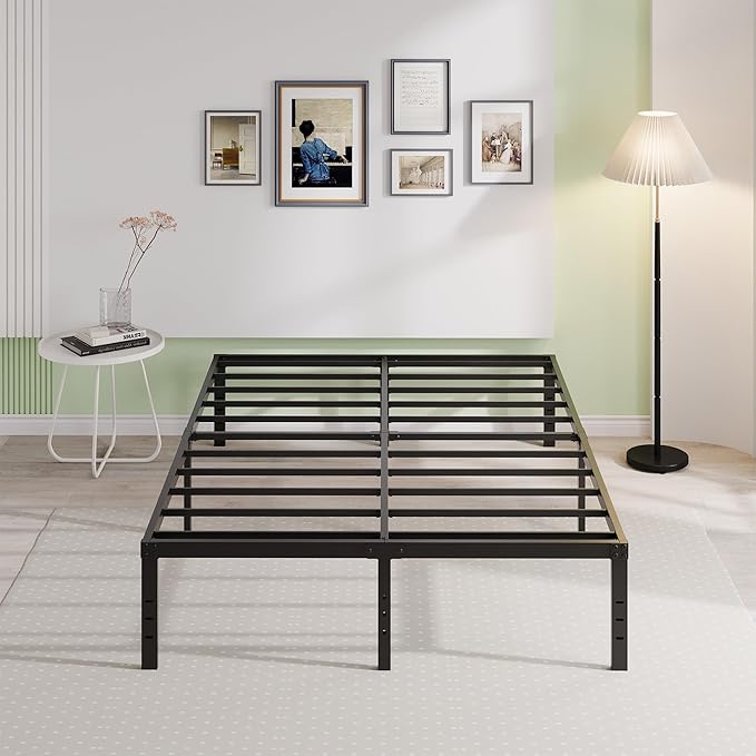 EMODA 18 Inch King Bed Frame No Box Spring Needed, Heavy Duty Tall Metal - Image 6