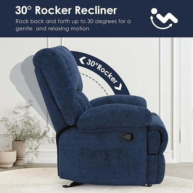Oversized Rocker Recliner Chair, Wide Rocker Chair - Image 3