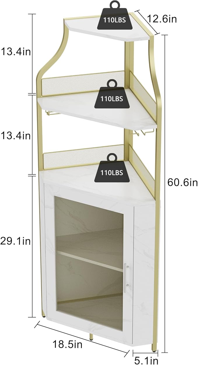 GarveeHome Corner Wine Cabinet - Image 2