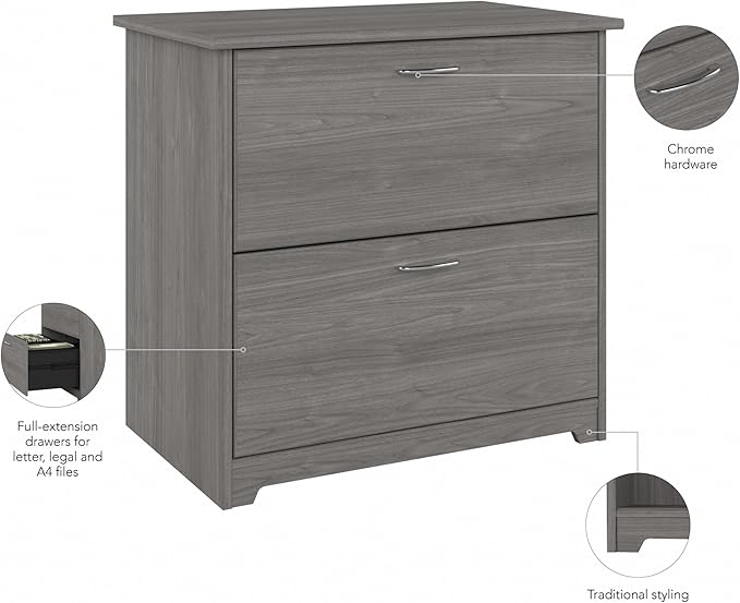 Bush Furniture Cabot 2 Drawer Lateral File Cabinet in Modern Gray, Home Office - Image 6