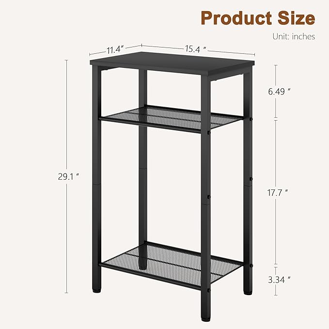 Hoctieon 3 Tier End Table, Telephone Table, Tall Side Table - Image 3