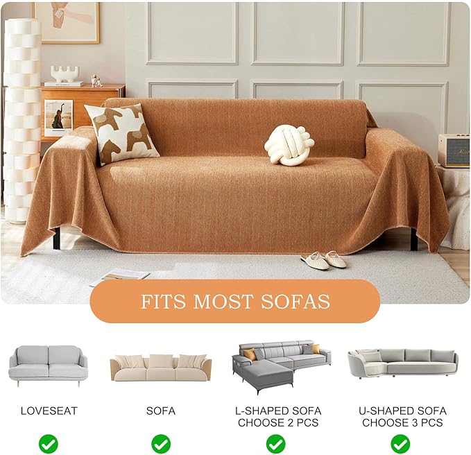 STACYPIK Dark Orange Sofa Cover - Image 6