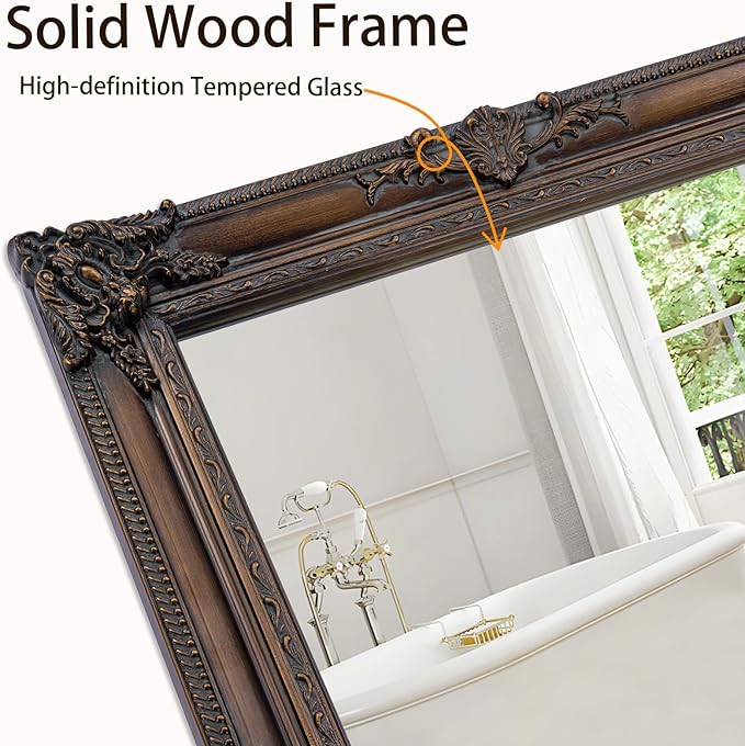 Antique Decorative Mirror, 37.4''x25.6''Vintage Mirror - Image 2
