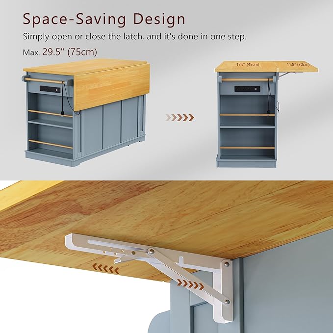 YOTPO 53" Large Kitchen Island - Image 6