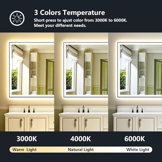 72x36 Inch LED Bathroom Mirror - Image 5