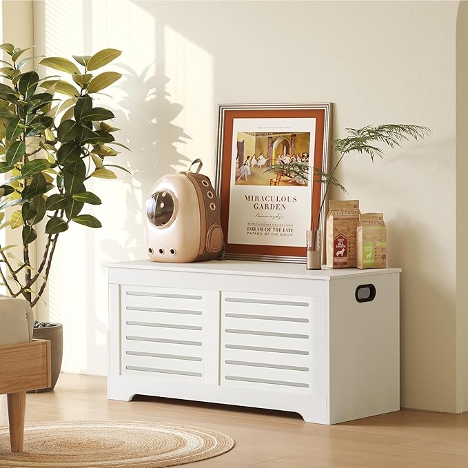 DINZI LVJ Storage Chest, 43.3” Wooden Toy Box - Image 7