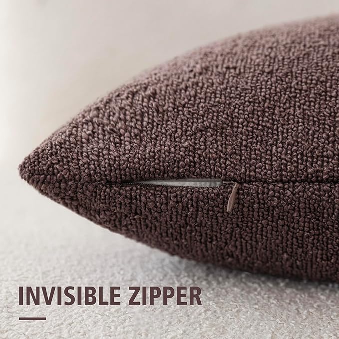 Foindtower Pack of 2, Decorative Textured Boucle Throw Pillow Covers Neutral - Image 2