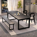 Solid Wood Dining Table for 4-8 People, 63 inch Long Farmhouse Kitchen Dining by Unknown