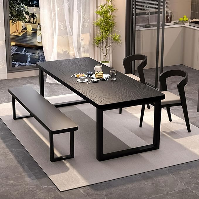 Solid Wood Dining Table for 4-8 People, 63 inch Long Farmhouse Kitchen Dining by Unknown