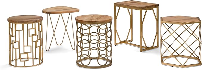 SIMPLIHOME Patrice Modern 18 inch Wide Metal and Wood Accent Side Table in - Image 11