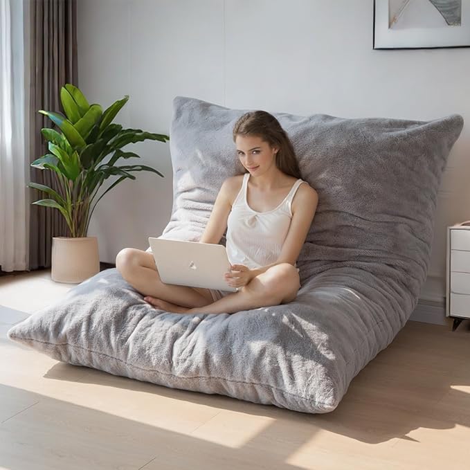 BYBYME 3 in 1 Bean Bag Chair, Convertible Chair Folds from Bean Bag to Lounger - Image 9