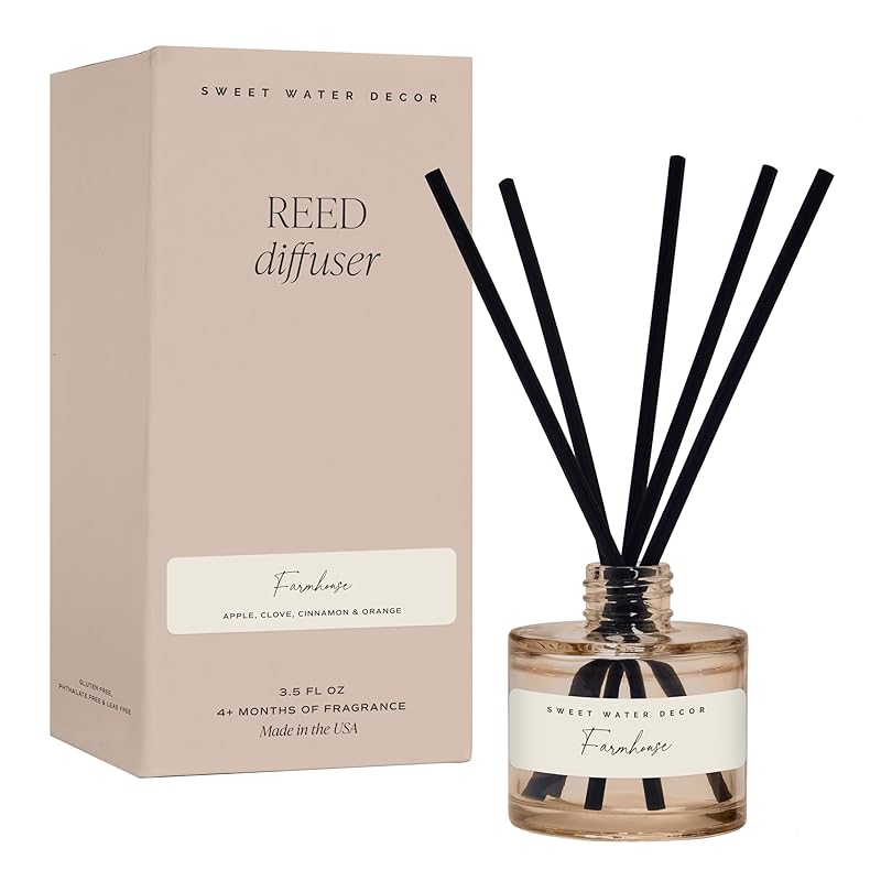 Sweet Water Decor Farmhouse Sandstone Reed Diffuser, Fall Scent by SweetWaterDecor