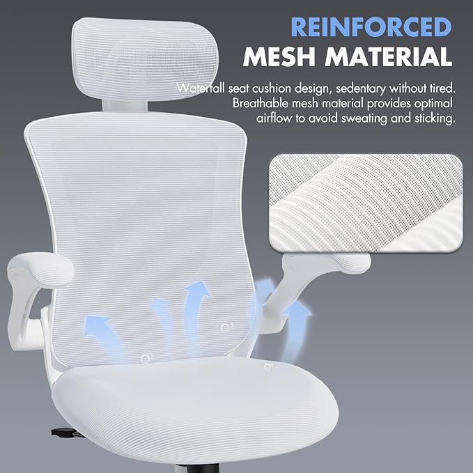 Ergonomic Office Chair with Adjustable Lumbar Support & Headrest, High Back - Image 5