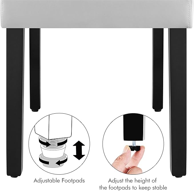 Yaheetech Dining Chairs Set of 2 Modern Style Faux Leather Dining Room Chairs - Image 9