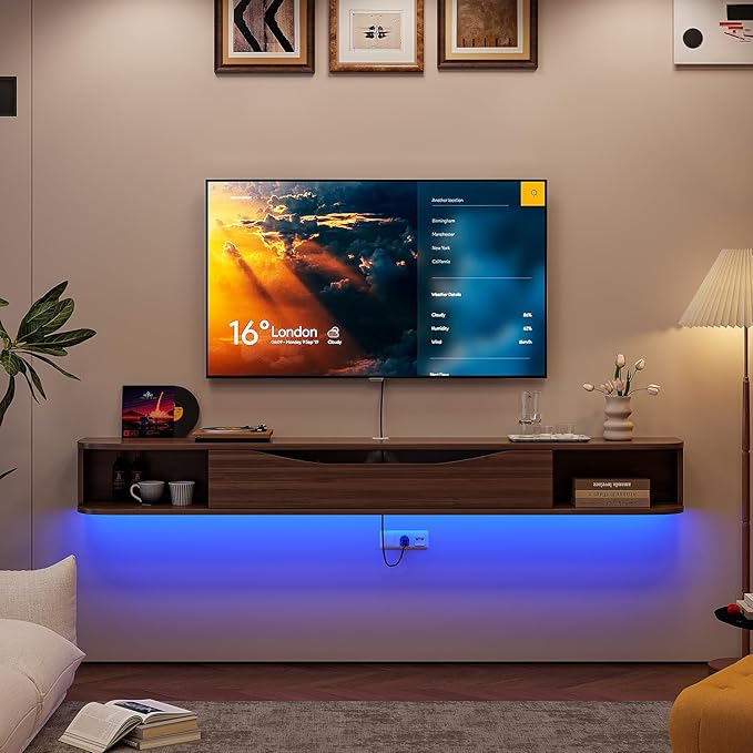 Floating TV Stand, Floating TV Console, Under TV Shelf - Image 5