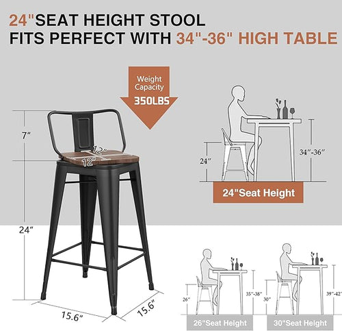 26 Inch Swivel Bar Stools Set of 2 - Image 2