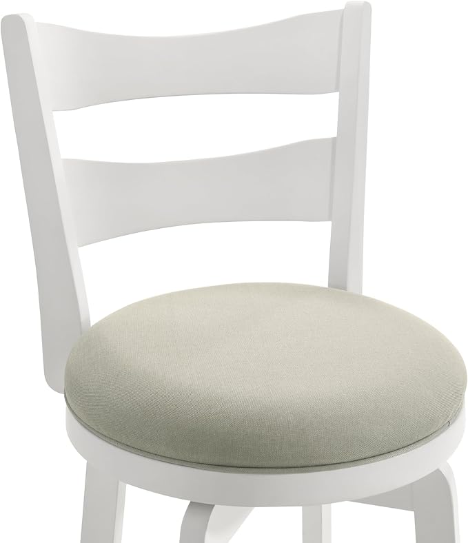 Armen Living Blair 30 in. Matte White Bar Height Rubberwood Swivel Barstool - Image 11