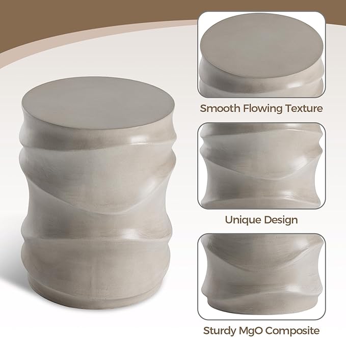 COSIEST Outdoor Side Table, Streamlined Lightweight Decorative Patio Garden - Image 4