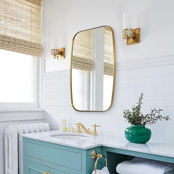ANDY STAR Gold Oval Mirrors for Bathroom, Large 24x36’’ Brushed Gold Metal - Image 8