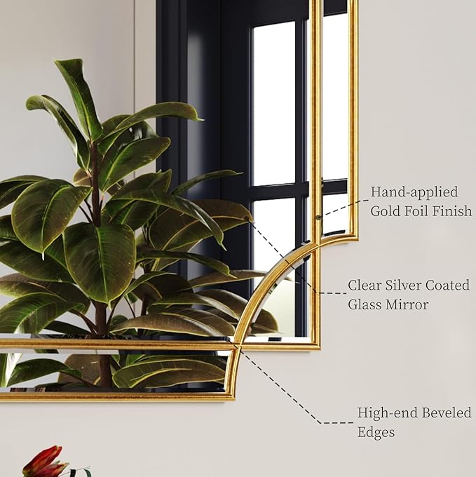 Kelly Miller Large Gold Decorative Mirror - Image 6