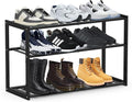 Bamboo Shoe Rack for Entryway, Stackable 3 Tier Shoe Organizer Shelf Storage by Jripae
