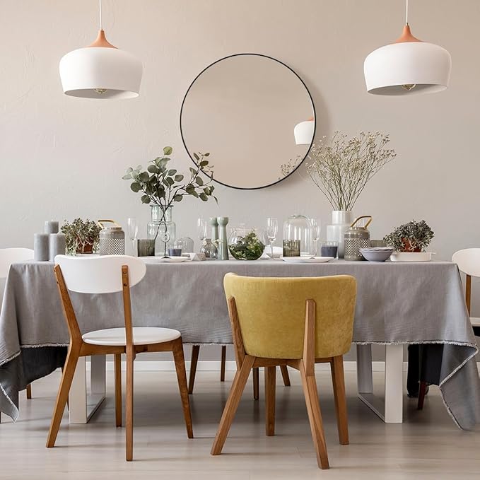 ANDY STAR Round Wall Mirror, Modern Metal Frame Bathroom Vanity Mirror - Image 7