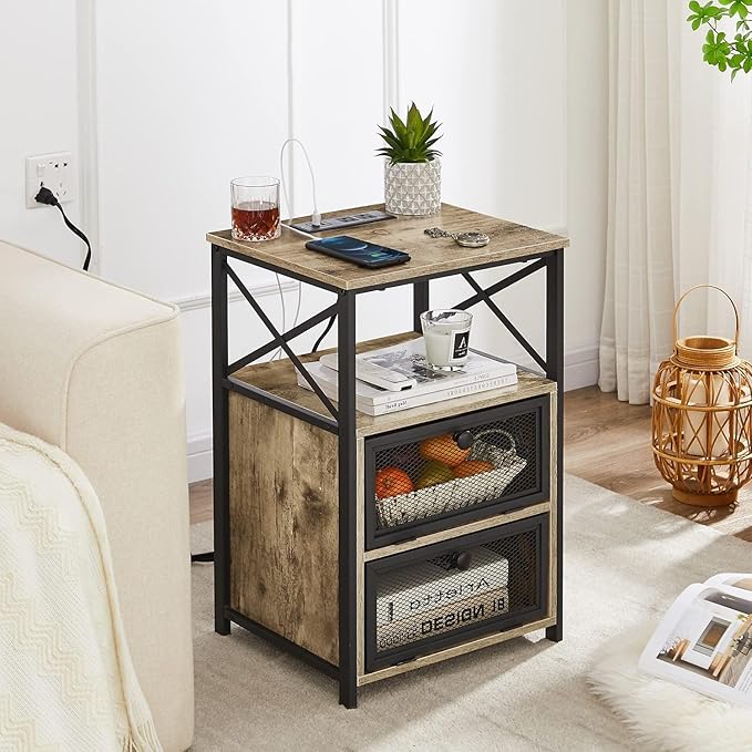 VECELO Dust Grey End Table - Image 2