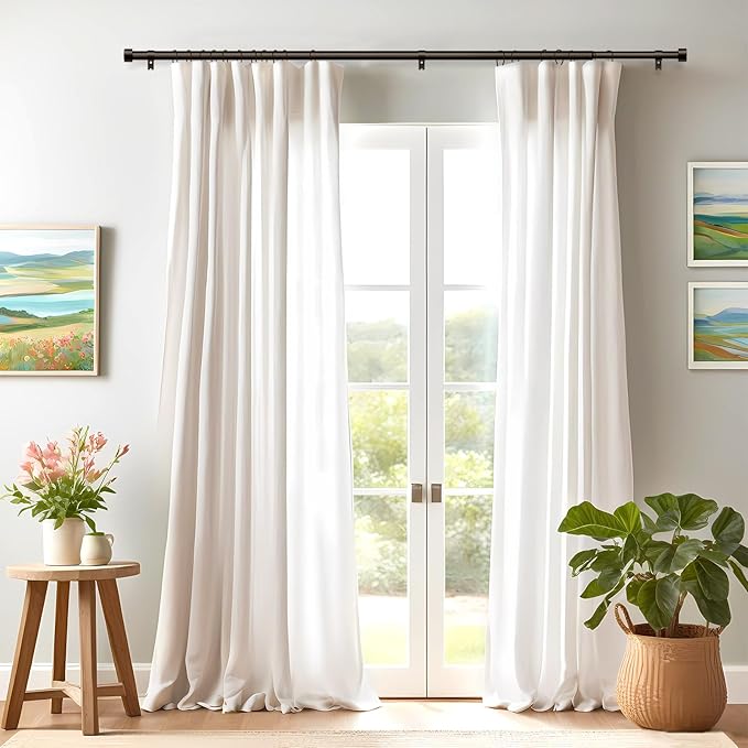 2 Pack Curtain Rods for Windows 48 to 84 Inch, 1 Inch Bronze Adjustable Heavy - Image 8