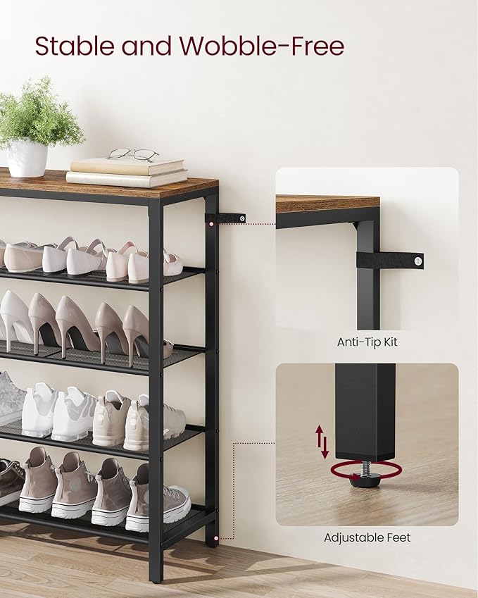 VASAGLE Shoe Rack, 5-Tier Shoe Storage Organizer - Image 6