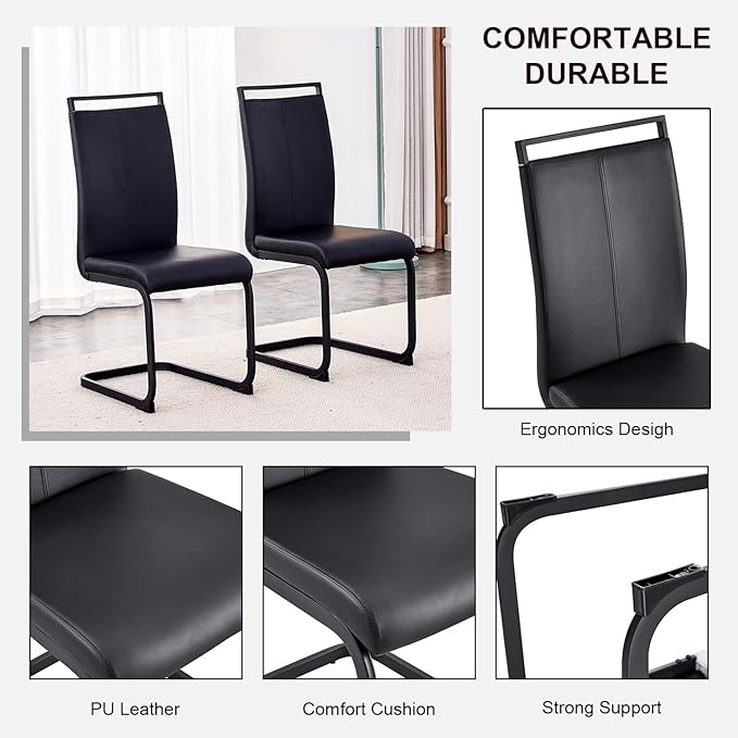 Modern Dining Chairs Set of 6, High Back Kitchen Chairs, Side Room Chair - Image 4