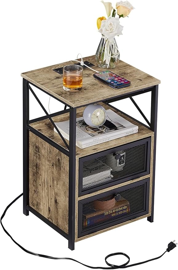 VECELO Dust Grey End Table - Image 8