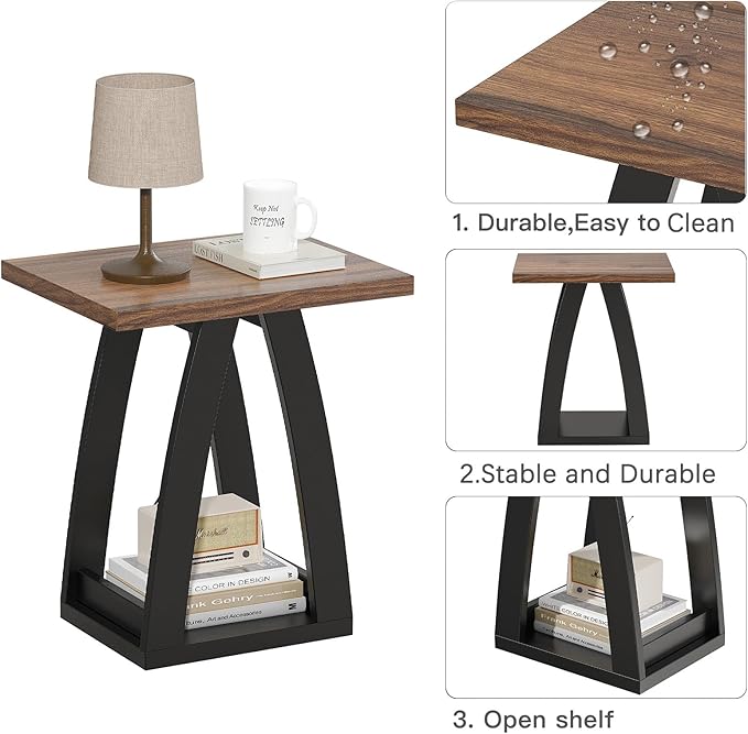 End Table Set of 2, Side Table, Nightstand, Sofa Side Table - Image 6