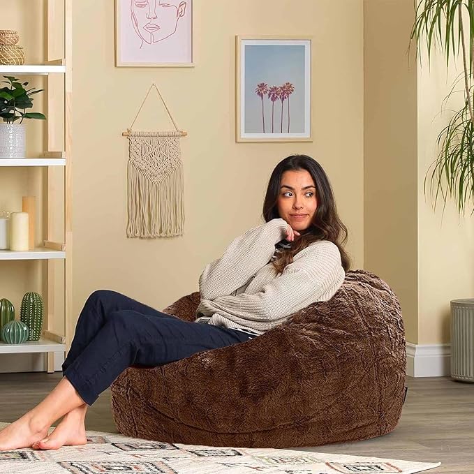 Bean Bag Chair for Adults Kids Without Filling Comfy Fluffy Oversized Round - Image 7