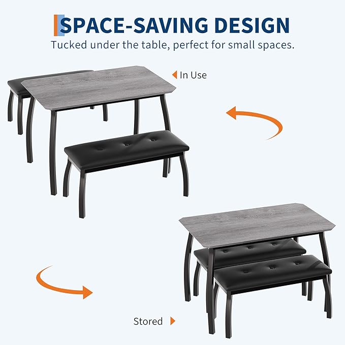3 Piece Farmhouse Dining Table Set - Image 6