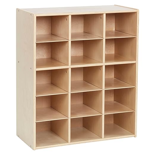 ECR4Kids Streamline 15 Cubby Tray Storage Cabinet, Classroom Furniture by ECR4Kids