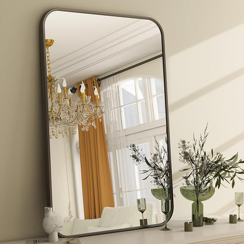 26 x 38 Inch Bathroom Mirror, Rounded Rectangular Vanity Mirror - Image 2