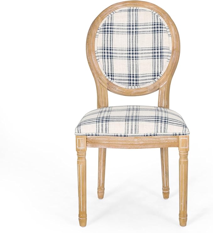 Christopher Knight Home Phinnaeus Dining Chair Set, Dark Blue Plaid + Light - Image 5