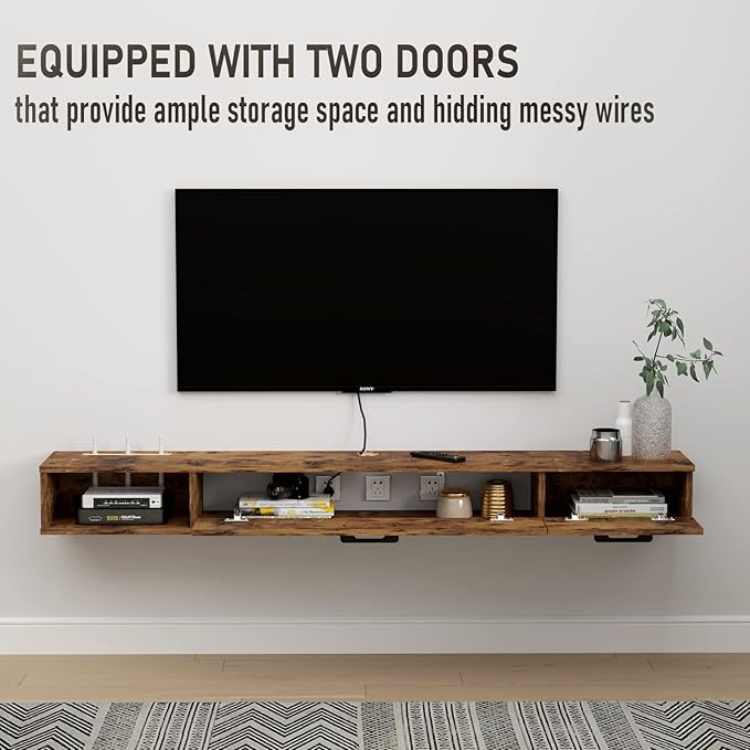 Pmnianhua Farmhouse Floating TV Stand - Image 3