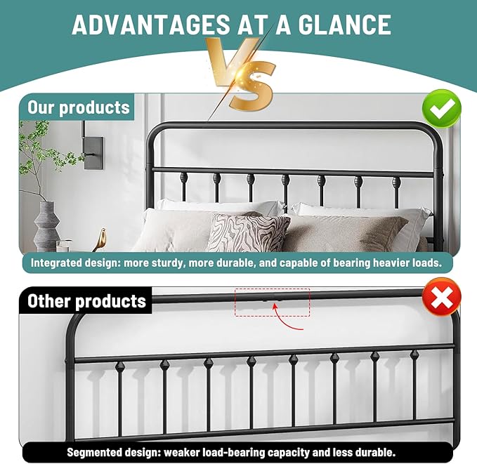 Twin Bed Frame-Classic Metal Platform Bed Frame Mattress Foundation - Image 3