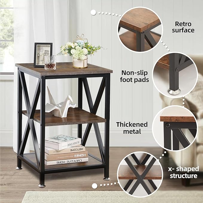 End Tables Living Room Set of 2, Indoor End Tables Living Room - Image 4