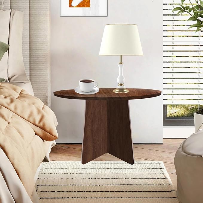 Wood End Table, Round Side Tables Living Room, Small End Tables - Image 6