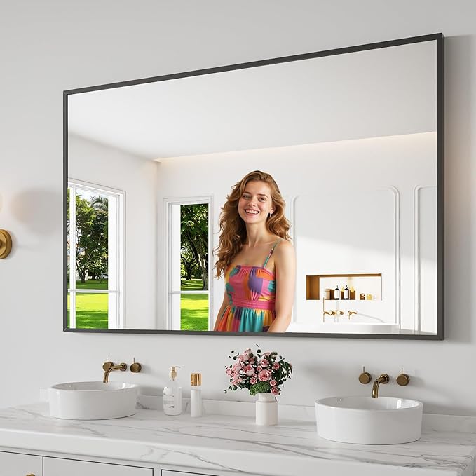 Koonmi Bathroom Mirror 36x55 Bathroom Wall-Mounted Mirrors, Modern Vanity Mirror by KOONMI