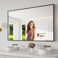 Bathroom Mirror 36x55 Black Bathroom Wall-Mounted Mirrors, Modern Vanity Mirror by KOONMI