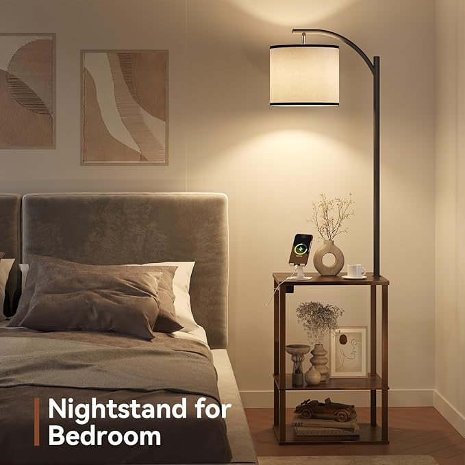 SUNMORY Floor Lamp with Table, End Table - Image 9