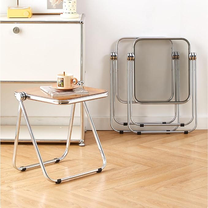 16.2" × 14.1" Acrylic Folding Table, Small Lightweight End Table - Image 7
