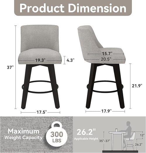 26.8 Inch Counter Height Bar Stools - Image 2