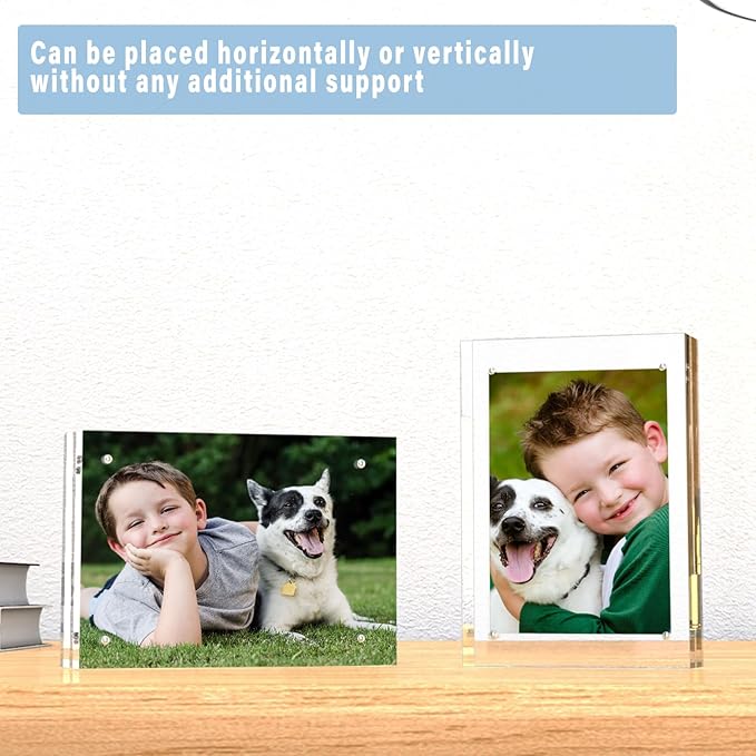 HELPLEX Acrylic Frame, 3 Pack 3.5x5 Acrylic Picture Frames, 20mm Thicker - Image 6