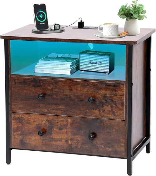 27 Inch Wide Night Stand, Large Wood Night Stand by Tykacna