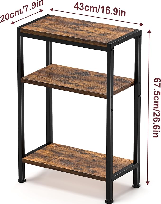 Narrow Side Table for Small Space, 3-Tier Small End Table - Image 8
